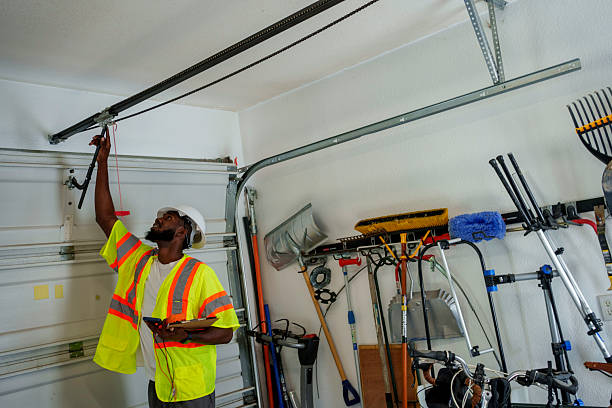 Professional Garage Door Installation technician working in Huntington, UT